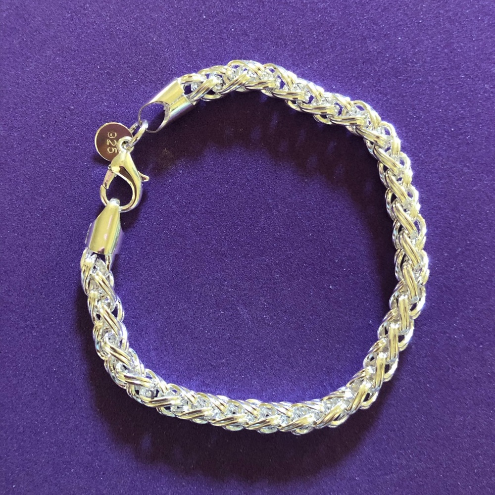 NWT Sterling Silver Braided Rope Bracelet - Silver